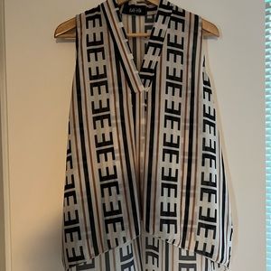 Fab’rik | sheer high/low patterned blouse